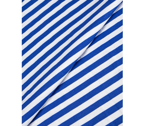 Полотно трикотажное кулирная гладь 30/1. Полоска синяя 202