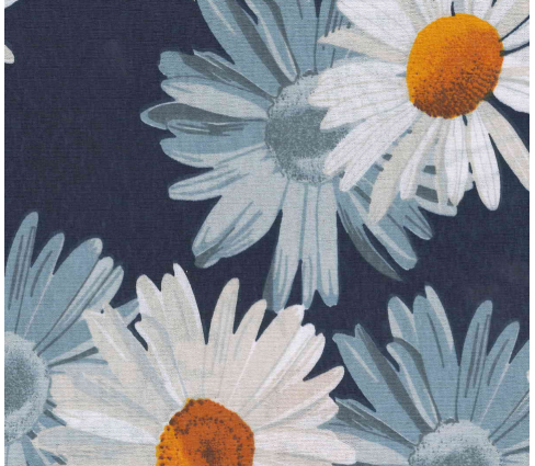 Полотно трикотажное кулирная гладь 30/1. Ромашка 209